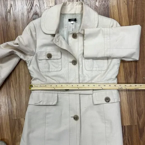 RARE Y2K J.Crew SAMPLE Tailored Trench Coat Classic Khaki Belted Pre-Production - Picture 14 of 16